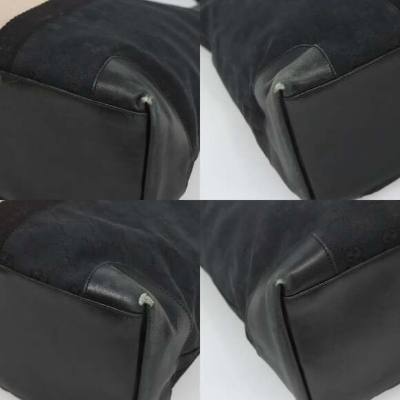 GUCCI GG Canvas Sherry Line Hand Bag Black Silver 002 002 - Picture 10 of 12